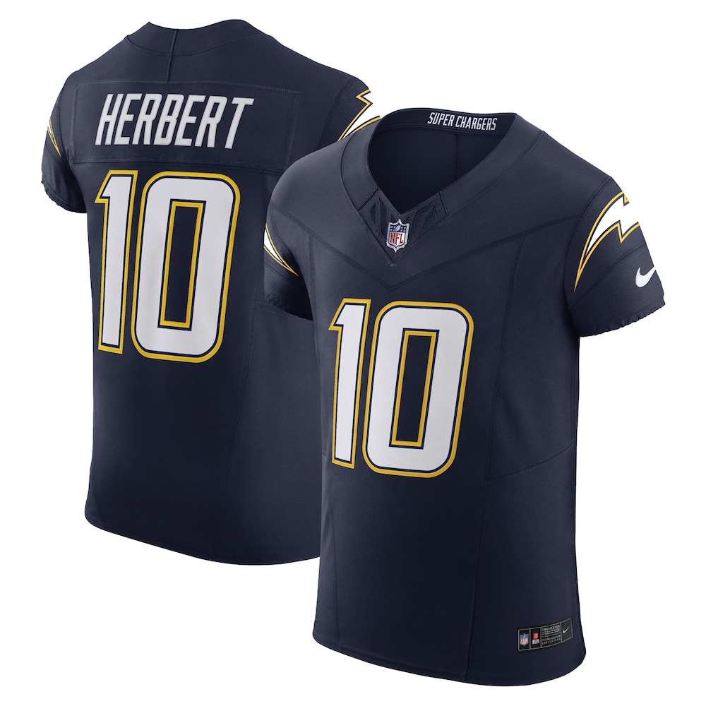 Los Angeles Chargers Merch - Men's Justin Herbert Alternate Vapor F.U.S.E. Elite Jersey, Navy 1 - Unicasport Los Angeles Chargers Merch - Men's Justin Herbert Alternate Vapor F.U.S.E. Elite Jersey, Navy