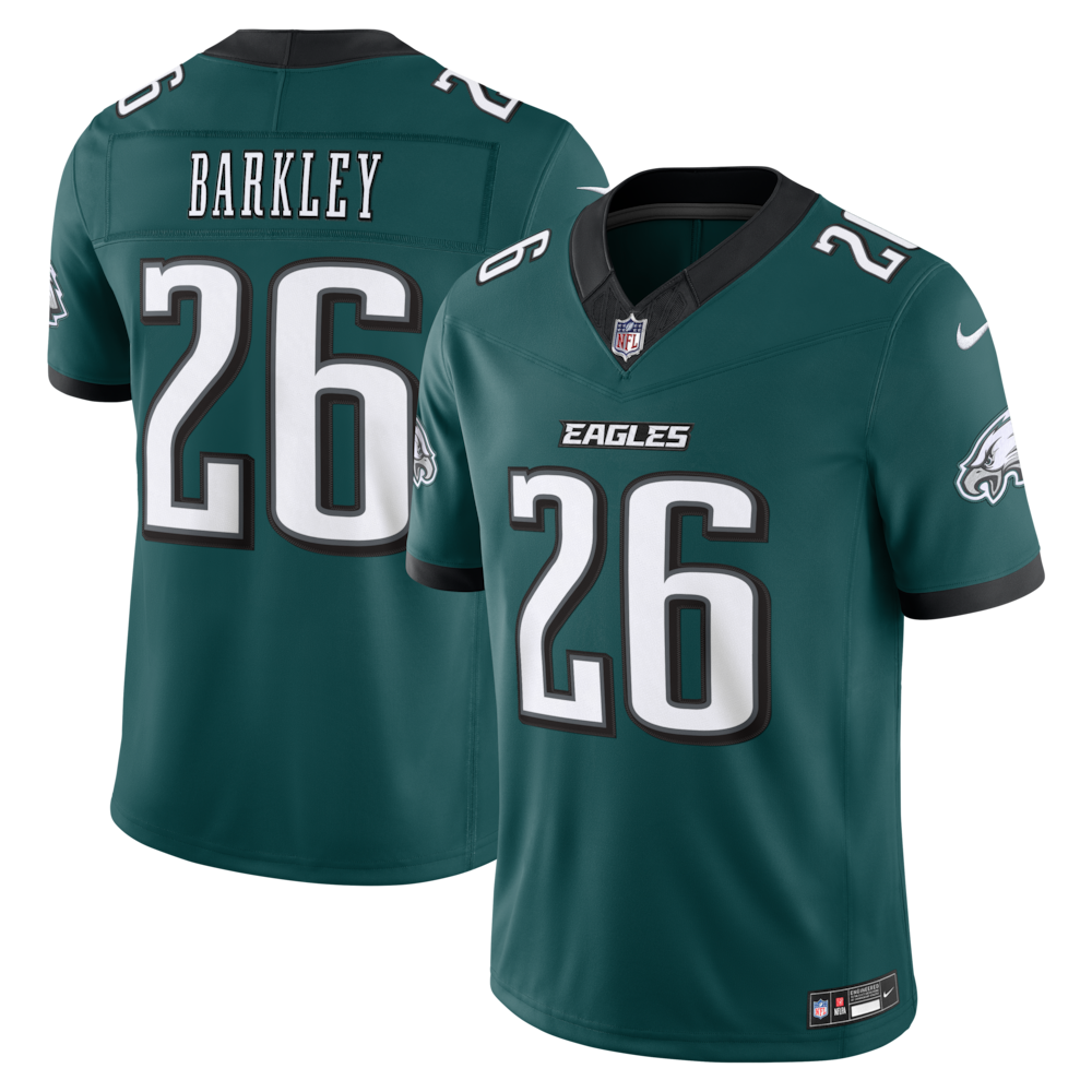 Philadelphia Eagles Merch - Men's Saquon Barkley Midnight Team Vapor F.U.S.E. Stitched Limited Jersey, Green  - Best Presents For Football Fans