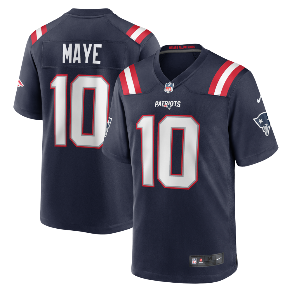 New England Patriots Merch - Men's Drake Maye Player Game Jersey, Navy 1 - Unicasport New England Patriots Merch - Men's Drake Maye Player Game Jersey, Navy