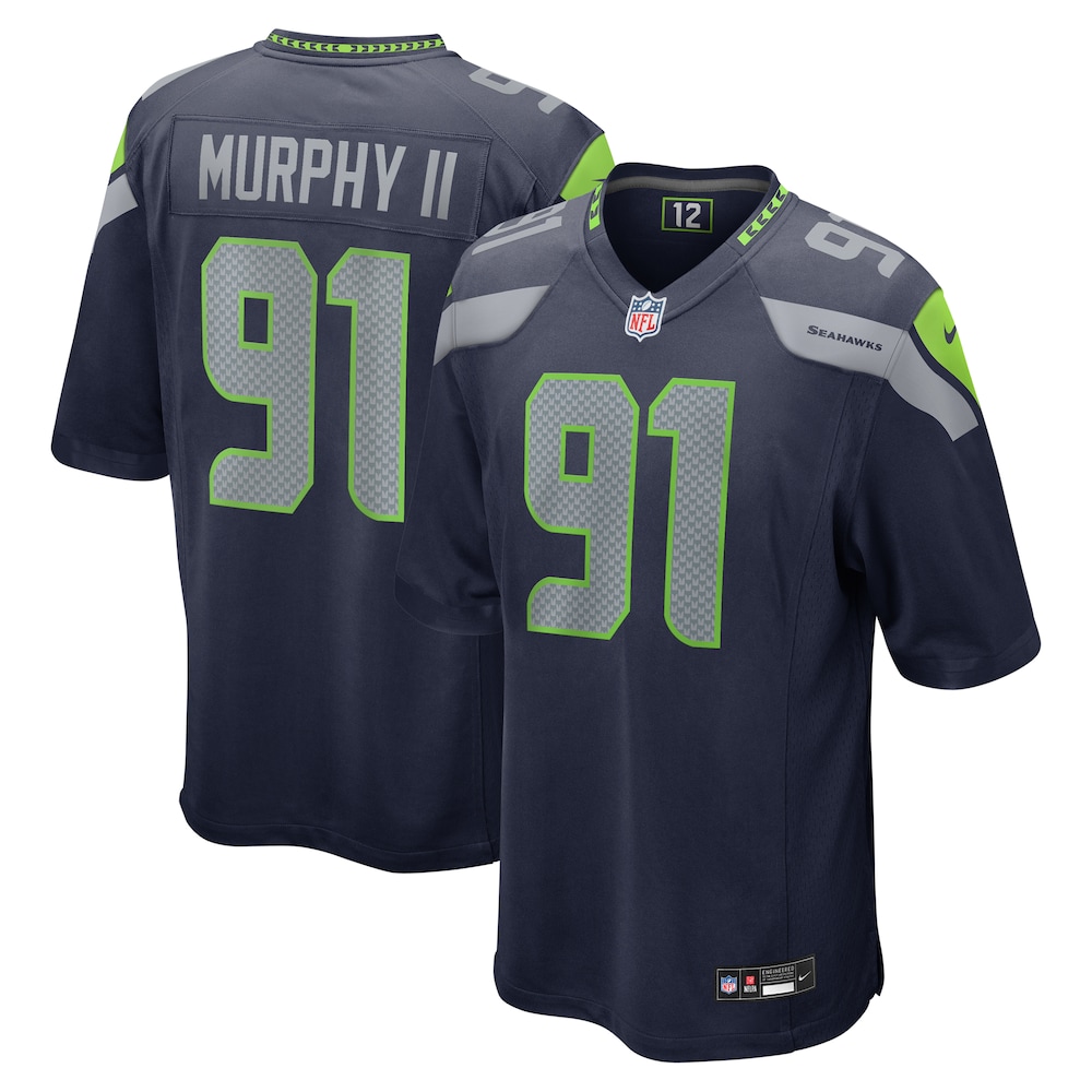 Seattle Seahawks Merch - Men's Byron Murphy II College Player Game Jersey, Navy