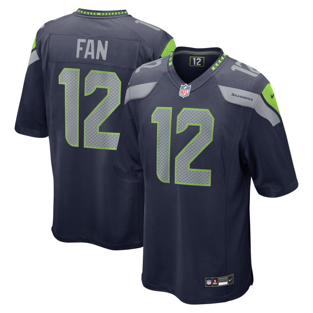 Seattle Seahawks Merch - Men's 12s College Team Game Jersey, Navy 1 - Unicasport Seattle Seahawks Merch - Men's 12s College Team Game Jersey, Navy
