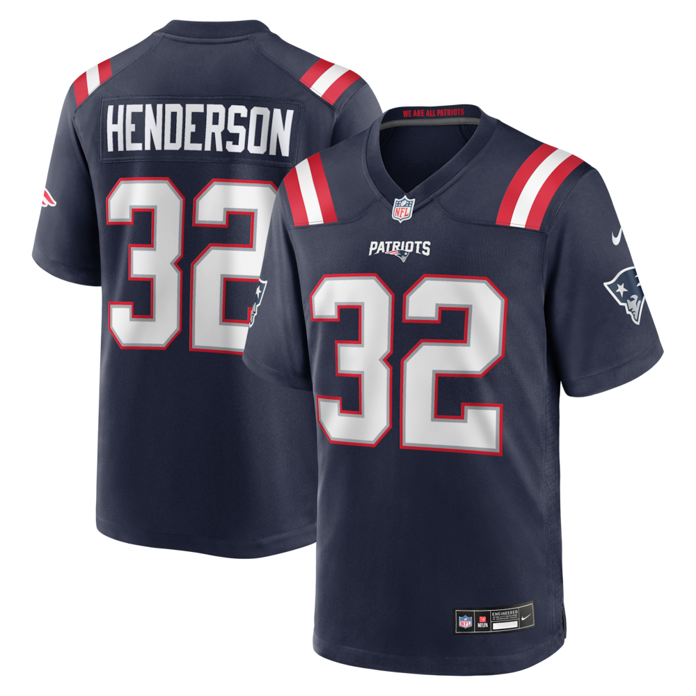 New England Patriots Merch - Men's TreVeyon Henderson 2025 NFL Draft Game Jersey, Navy 1 - Unicasport New England Patriots Merch - Men's TreVeyon Henderson 2025 NFL Draft Game Jersey, Navy