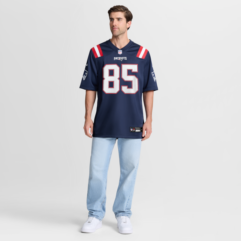 New England Patriots Merch - Men's Hunter Henry Team Game Jersey, Navy 1 - Unicasport New England Patriots Merch - Men's Hunter Henry Team Game Jersey, Navy