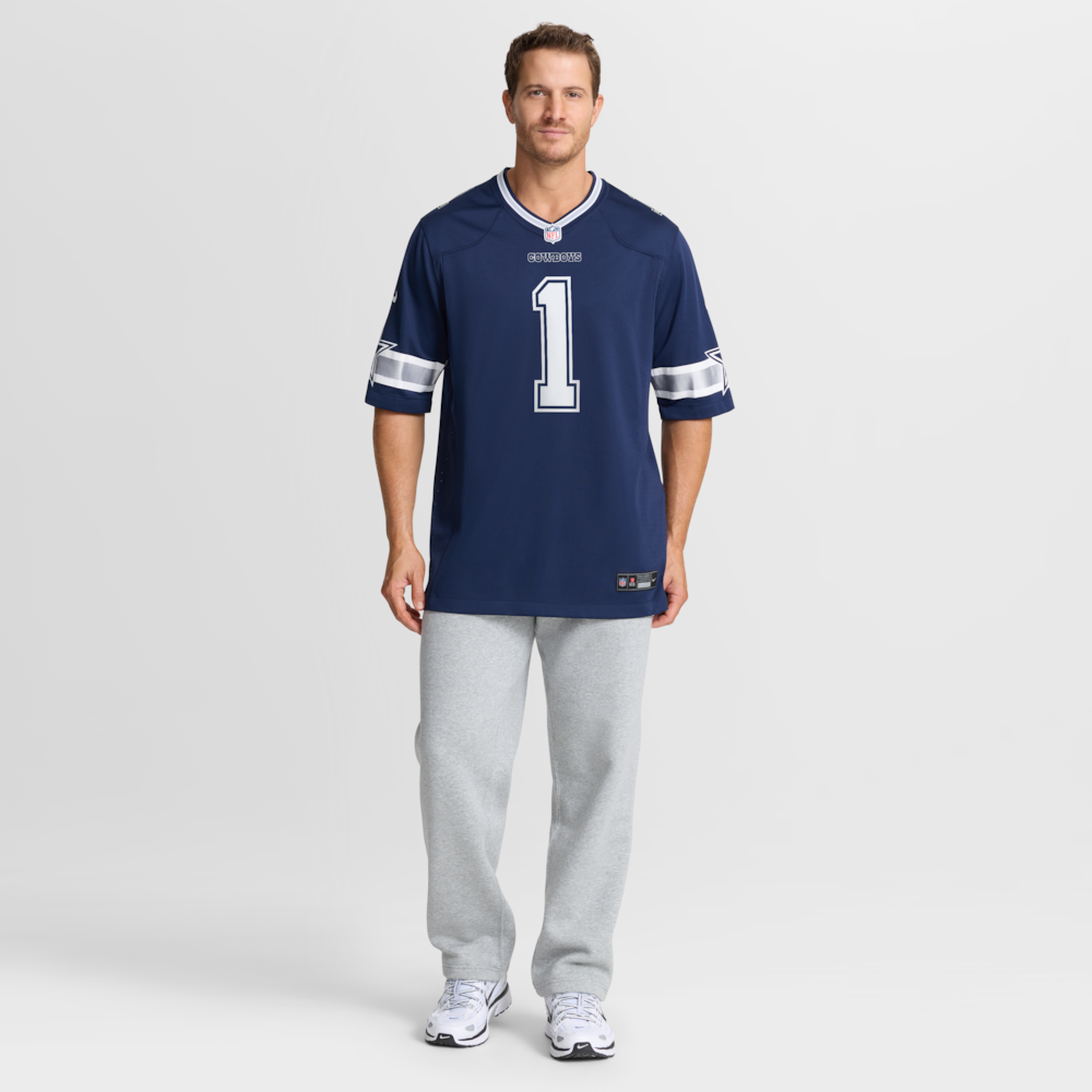 Dallas Cowboys Merch - Men's Number 1 Dad Game Jersey, Navy 1 - Unicasport Dallas Cowboys Merch - Men's Number 1 Dad Game Jersey, Navy