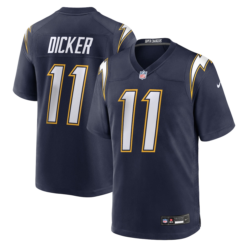 Los Angeles Chargers Merch - Men's Cameron Dicker Alternate Game Jersey, Navy 1 - Unicasport Los Angeles Chargers Merch - Men's Cameron Dicker Alternate Game Jersey, Navy