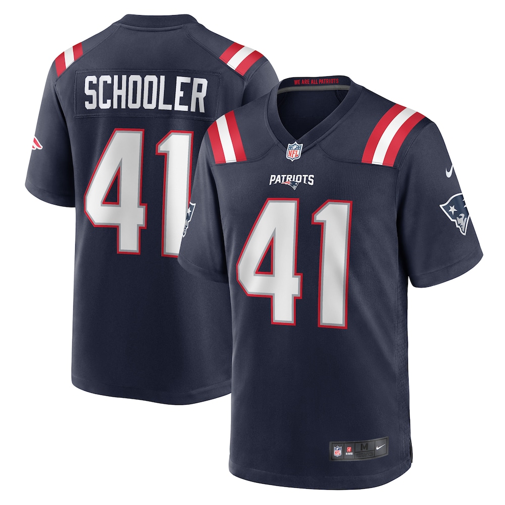 New England Patriots Merch - Men's Brenden Schooler Jersey, Navy 1 - Unicasport New England Patriots Merch - Men's Brenden Schooler Jersey, Navy
