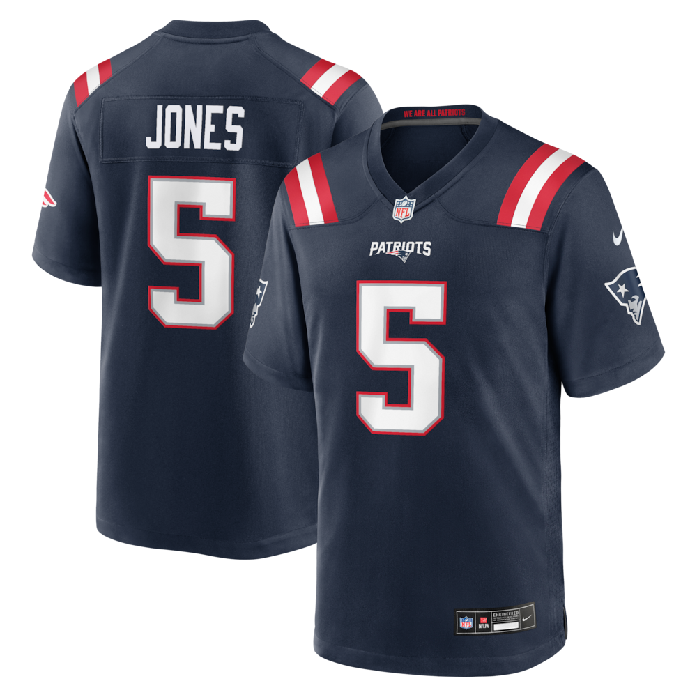 New England Patriots Merch - Men's Dre'Mont Jones Team Game Jersey, Navy 1 - Unicasport New England Patriots Merch - Men's Dre'Mont Jones Team Game Jersey, Navy