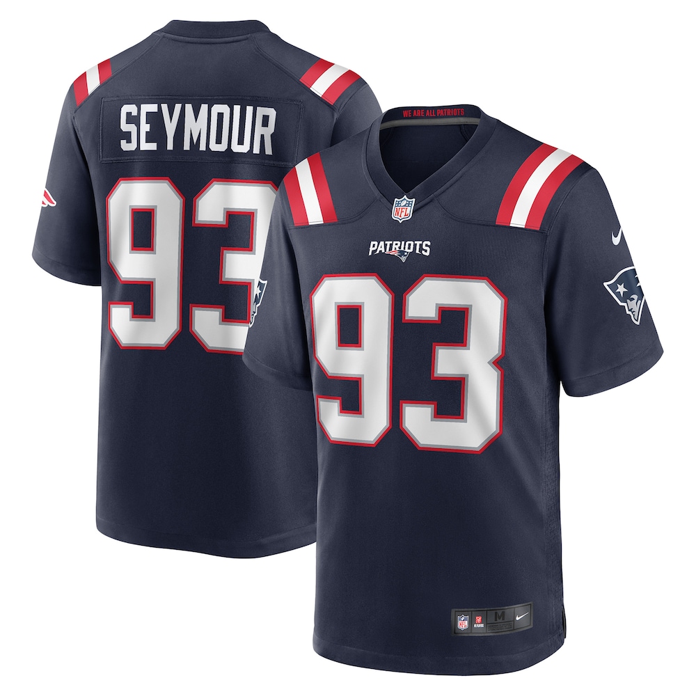 New England Patriots Merch - Men's Richard Seymour Retired Player Game Jersey, Navy 1 - Unicasport New England Patriots Merch - Men's Richard Seymour Retired Player Game Jersey, Navy