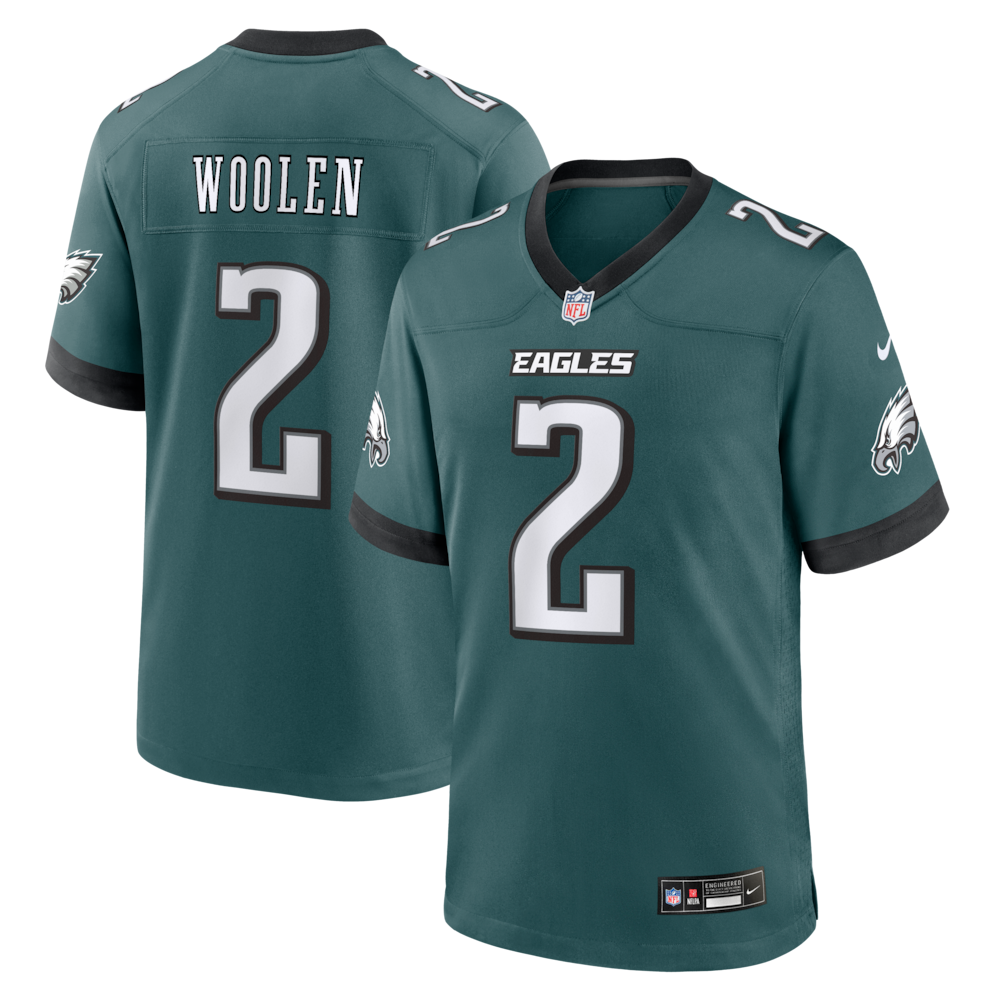 Philadelphia Eagles Merch - Men's Tariq Woolen Midnight Team Game Jersey, Green 1 - Unicasport Philadelphia Eagles Merch - Men's Tariq Woolen Midnight Team Game Jersey, Green