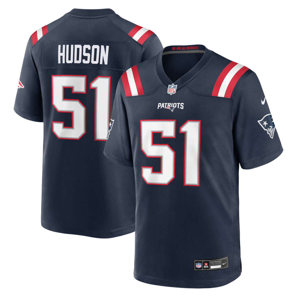 New England Patriots Merch - Men's James Hudson Team Game Jersey, Navy For Adults