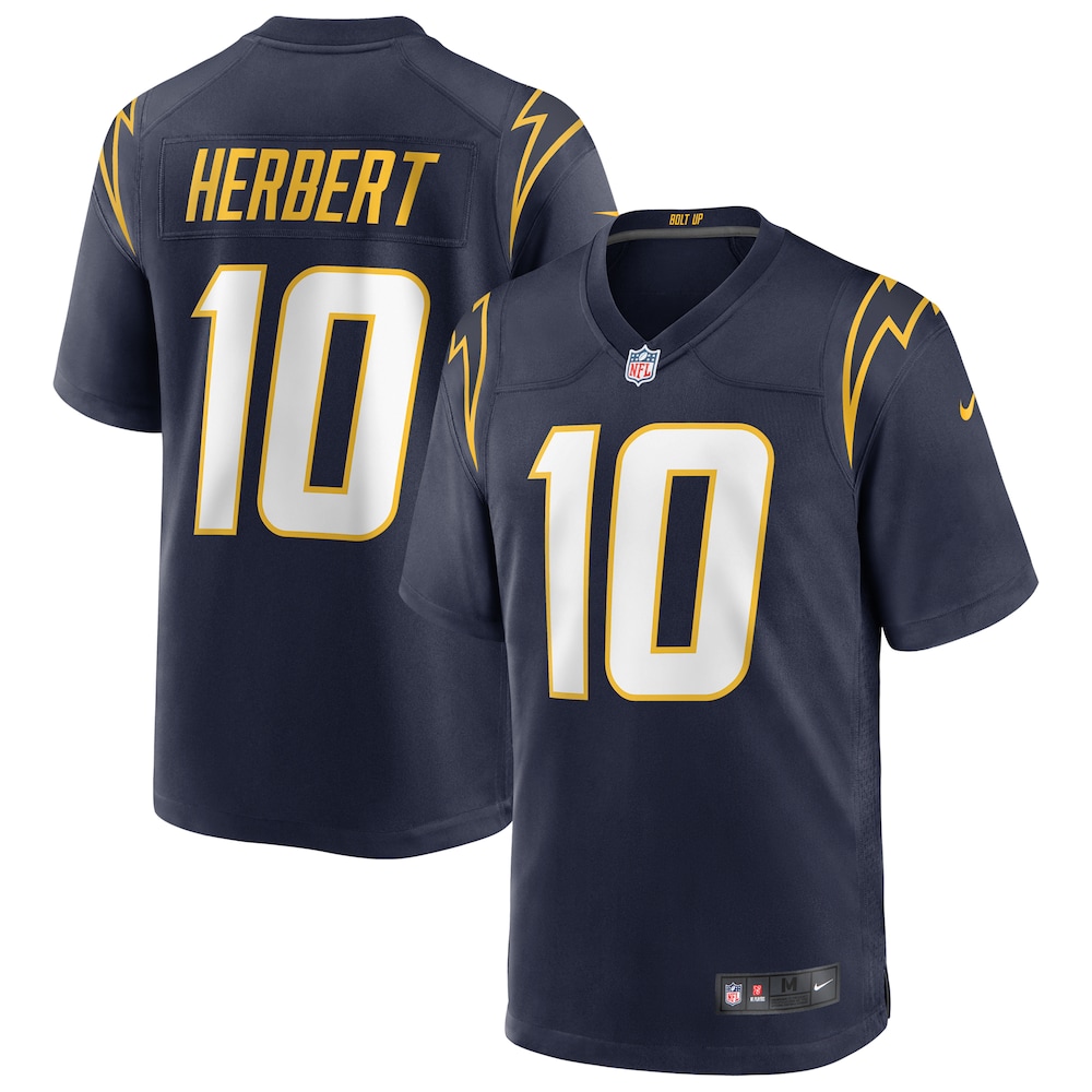 Los Angeles Chargers Merch - Men's Justin Herbert Alternate Game Jersey, Navy 1 - Unicasport Los Angeles Chargers Merch - Men's Justin Herbert Alternate Game Jersey, Navy