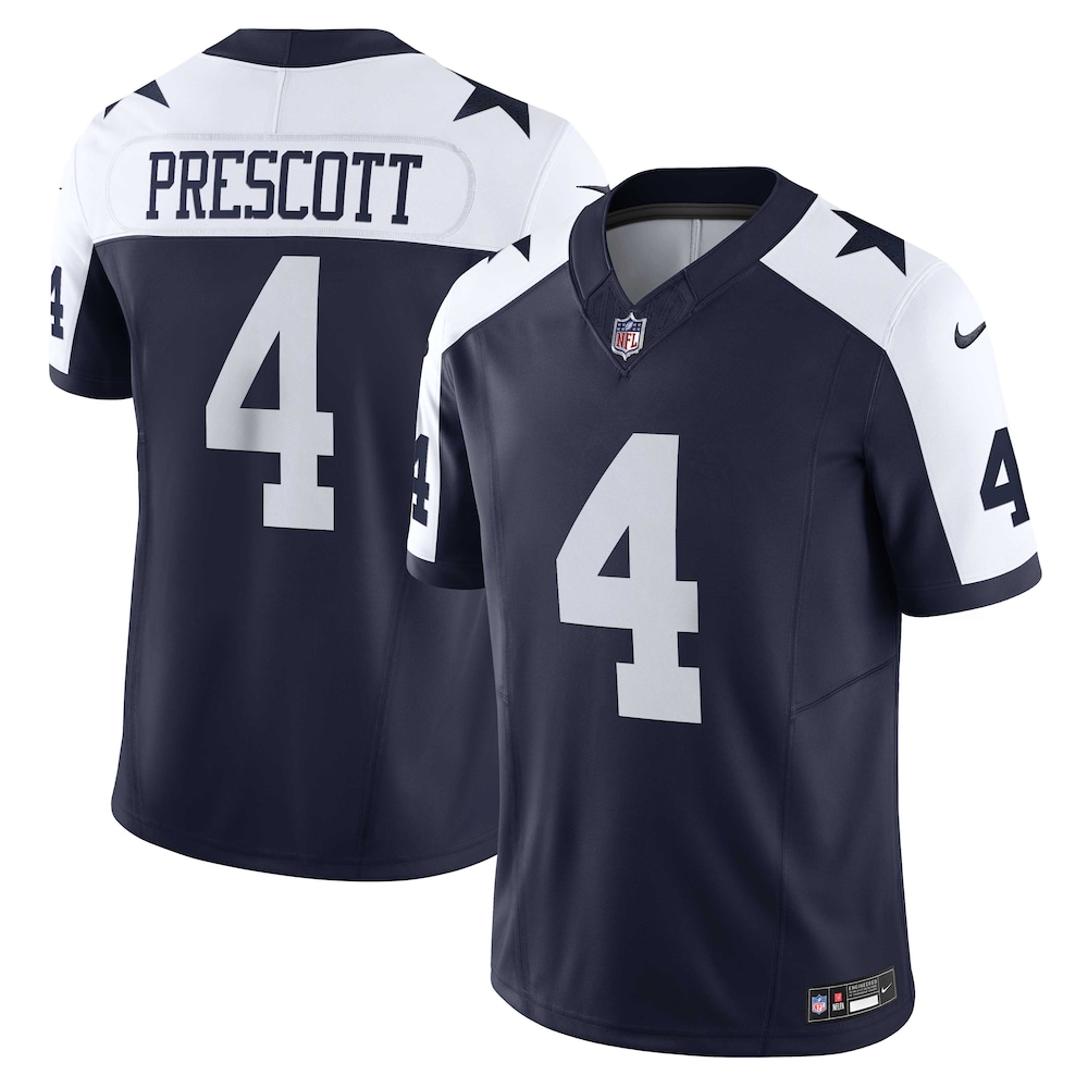 Dallas Cowboys Merch - Men's Dak Prescott Vapor F.U.S.E. Limited Jersey, Navy  - Cool Football Gifts