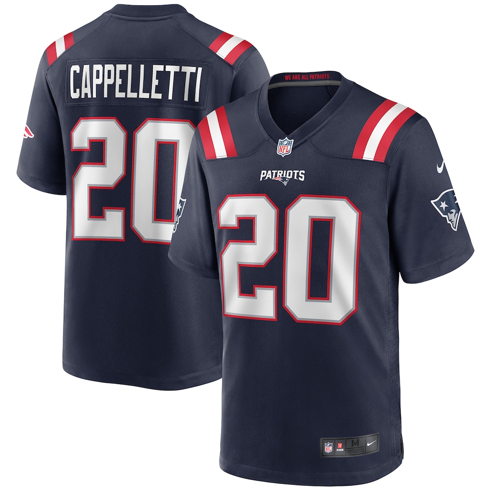 New England Patriots Merch - Men's Gino Cappelletti Game Retired Player Jersey, Navy 1 - Unicasport New England Patriots Merch - Men's Gino Cappelletti Game Retired Player Jersey, Navy