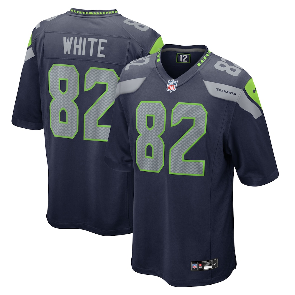 Seattle Seahawks Merch - Men's Cody College Team Game Jersey, White Navys For Men 1 - Unicasport Seattle Seahawks Merch - Men's Cody College Team Game Jersey, White Navys For Men