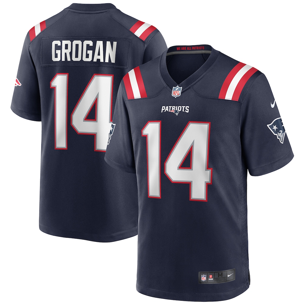 New England Patriots Merch - Men's Steve Grogan Game Retired Player Jersey, Navy 1 - Unicasport New England Patriots Merch - Men's Steve Grogan Game Retired Player Jersey, Navy