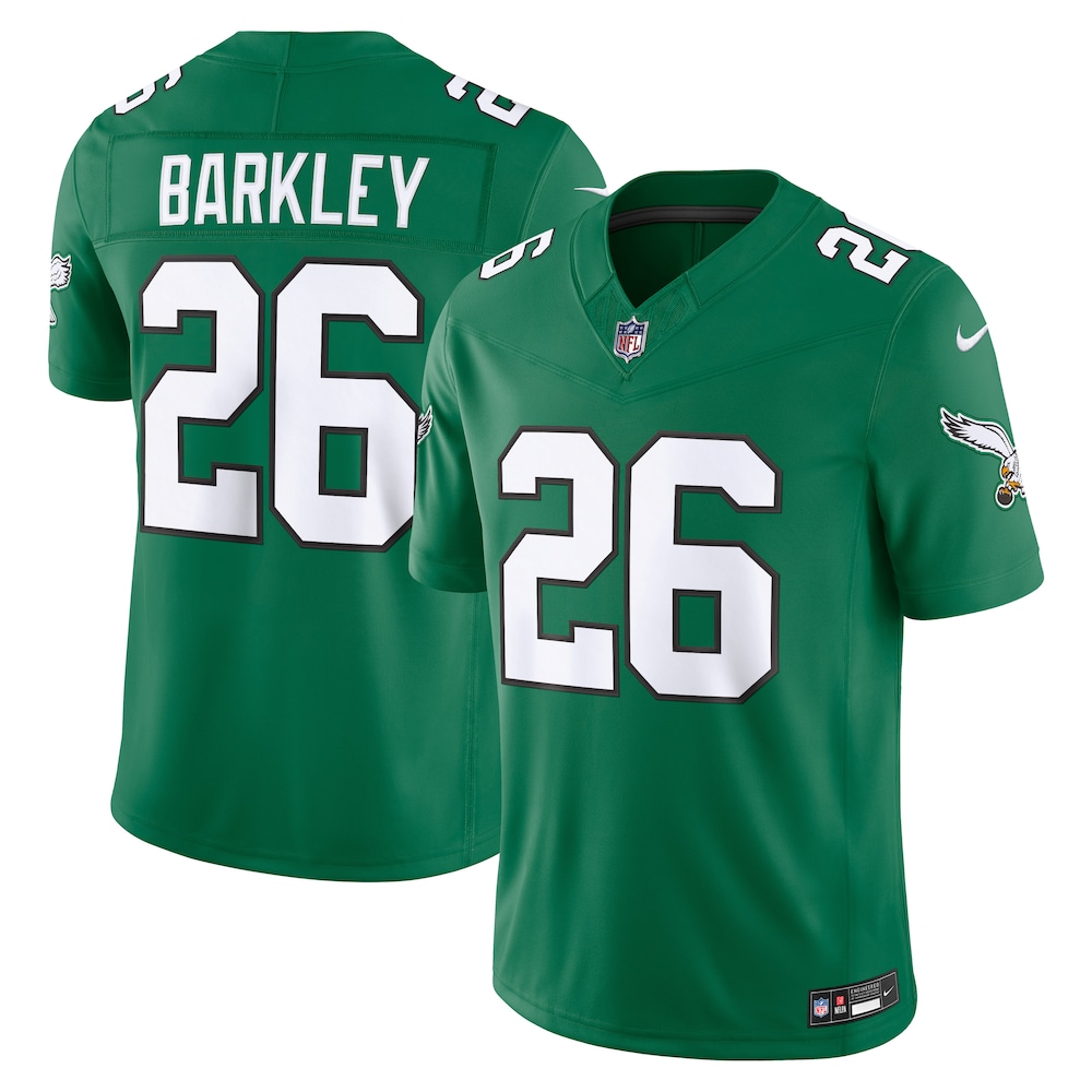 Philadelphia Eagles Merch - Men's Saquon Barkley Kelly Alternate Vapor F.U.S.E. Stitched Limited Jersey, Green 1 - Unicasport Philadelphia Eagles Merch - Men's Saquon Barkley Kelly Alternate Vapor F.U.S.E. Stitched Limited Jersey, Green