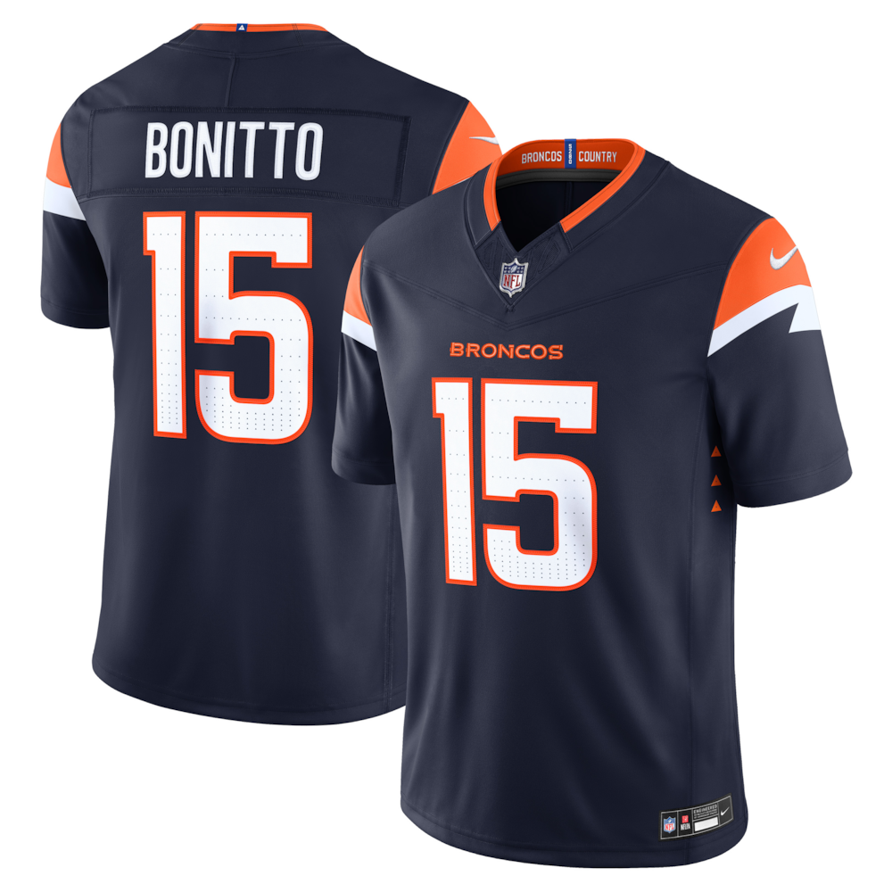 Denver Broncos Merch - Men's Nik Bonitto Alternate Vapor F.U.S.E. Stitched Limited Jersey, Navy 1 - Unicasport Denver Broncos Merch - Men's Nik Bonitto Alternate Vapor F.U.S.E. Stitched Limited Jersey, Navy