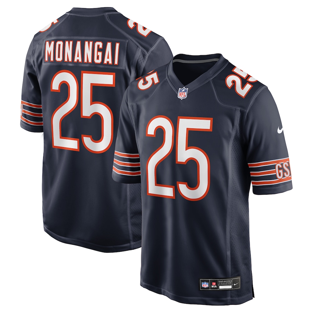 Chicago Bears Merch - Men's Kyle Monangai Team Game Jersey, Navy 1 - Unicasport Chicago Bears Merch - Men's Kyle Monangai Team Game Jersey, Navy