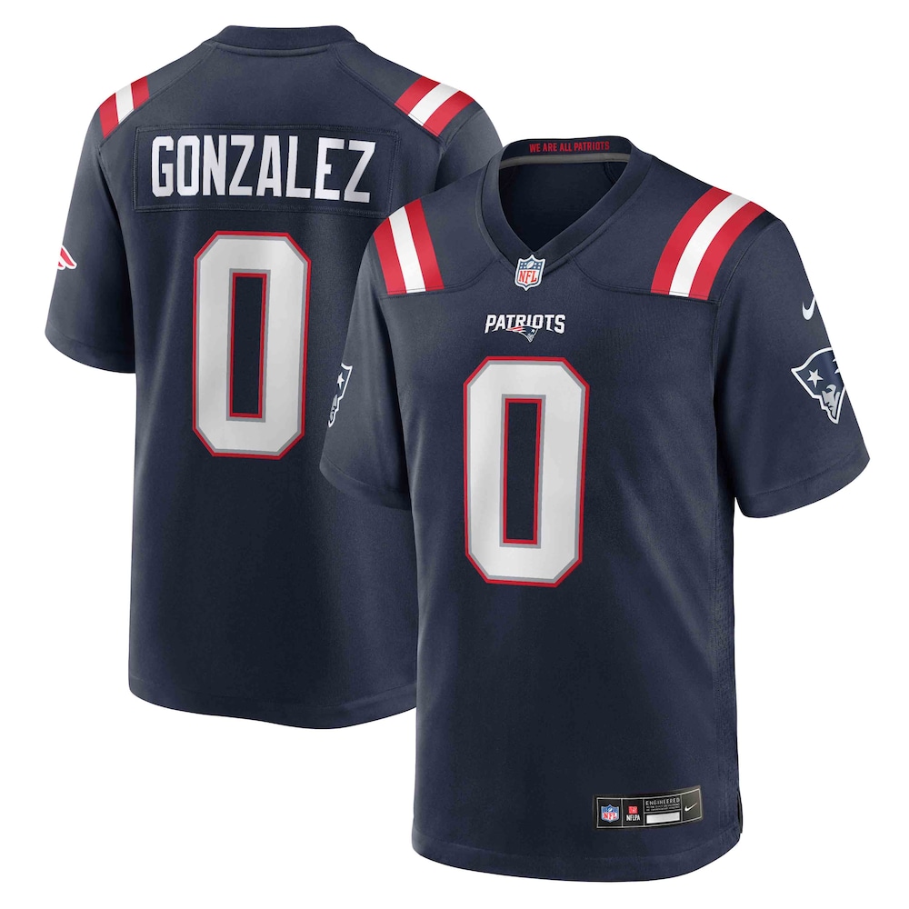 New England Patriots Merch - Men's Christian Gonzalez Team Game Jersey, Navy 1 - Unicasport New England Patriots Merch - Men's Christian Gonzalez Team Game Jersey, Navy