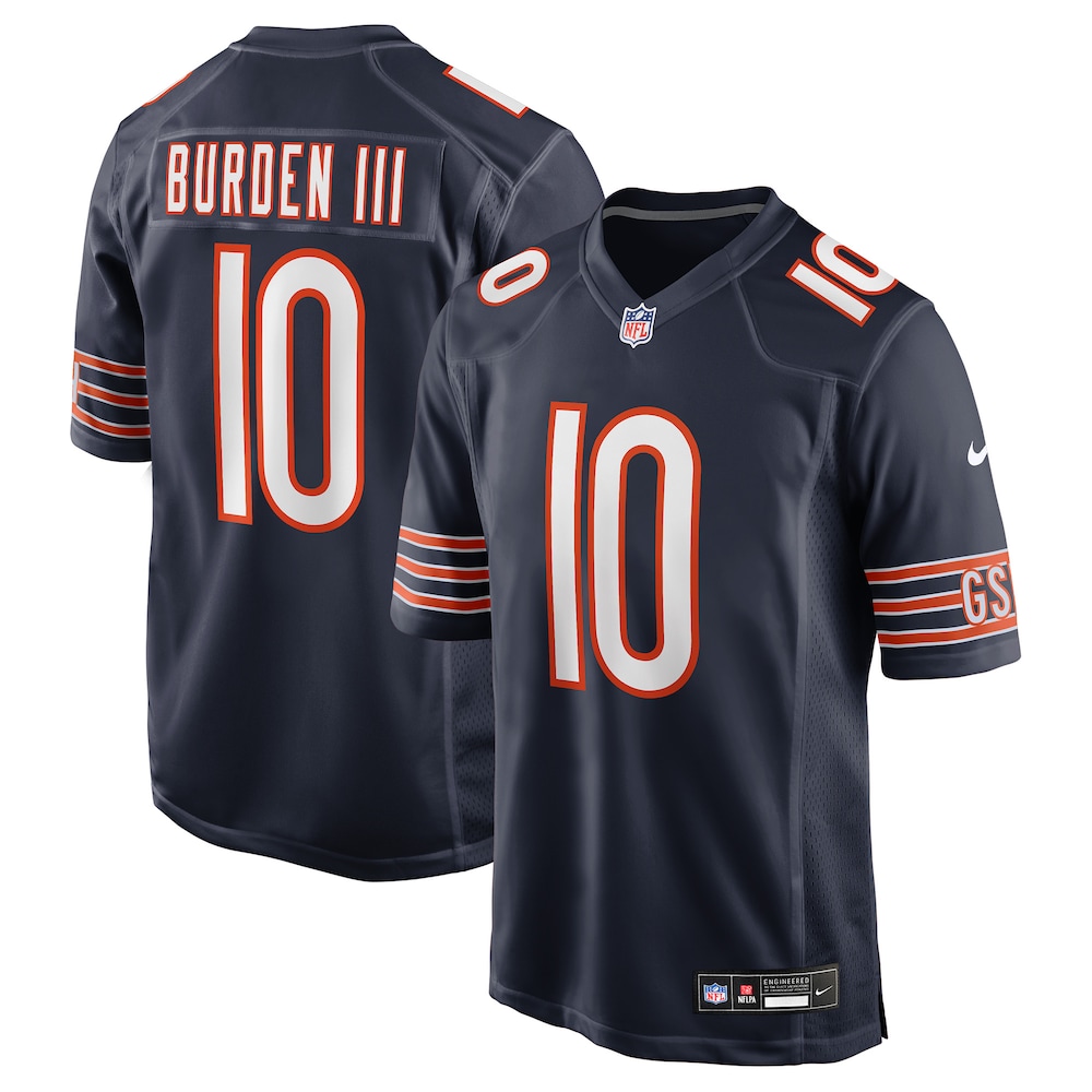 Chicago Bears Merch - Men's Luther Burden III Team Game Jersey, Navy 1 - Unicasport Chicago Bears Merch - Men's Luther Burden III Team Game Jersey, Navy