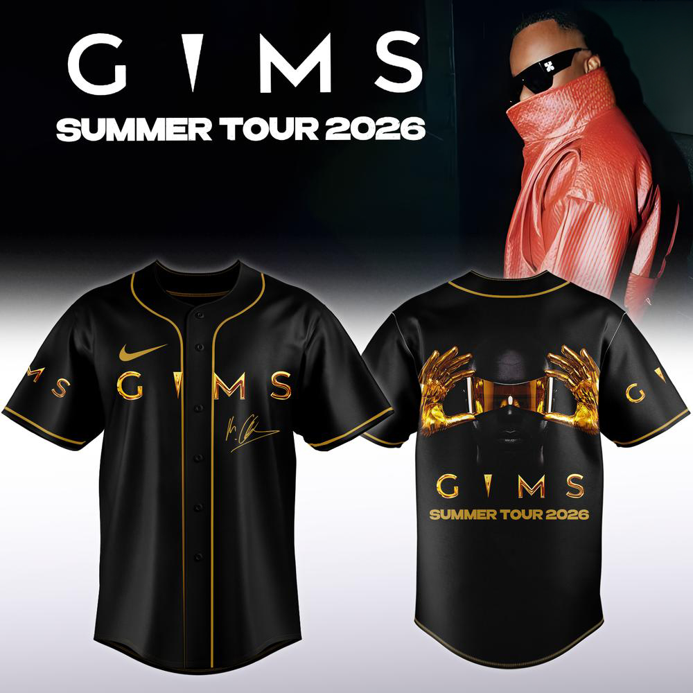 GIMS Black and Gold Concert Fan Baseball Jersey