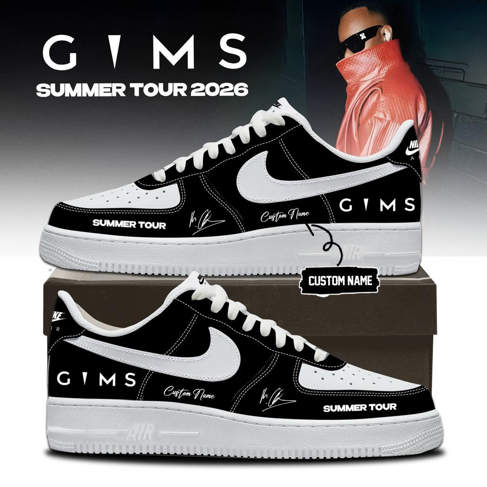 GIMS Black and White Music Graphic Sneakers