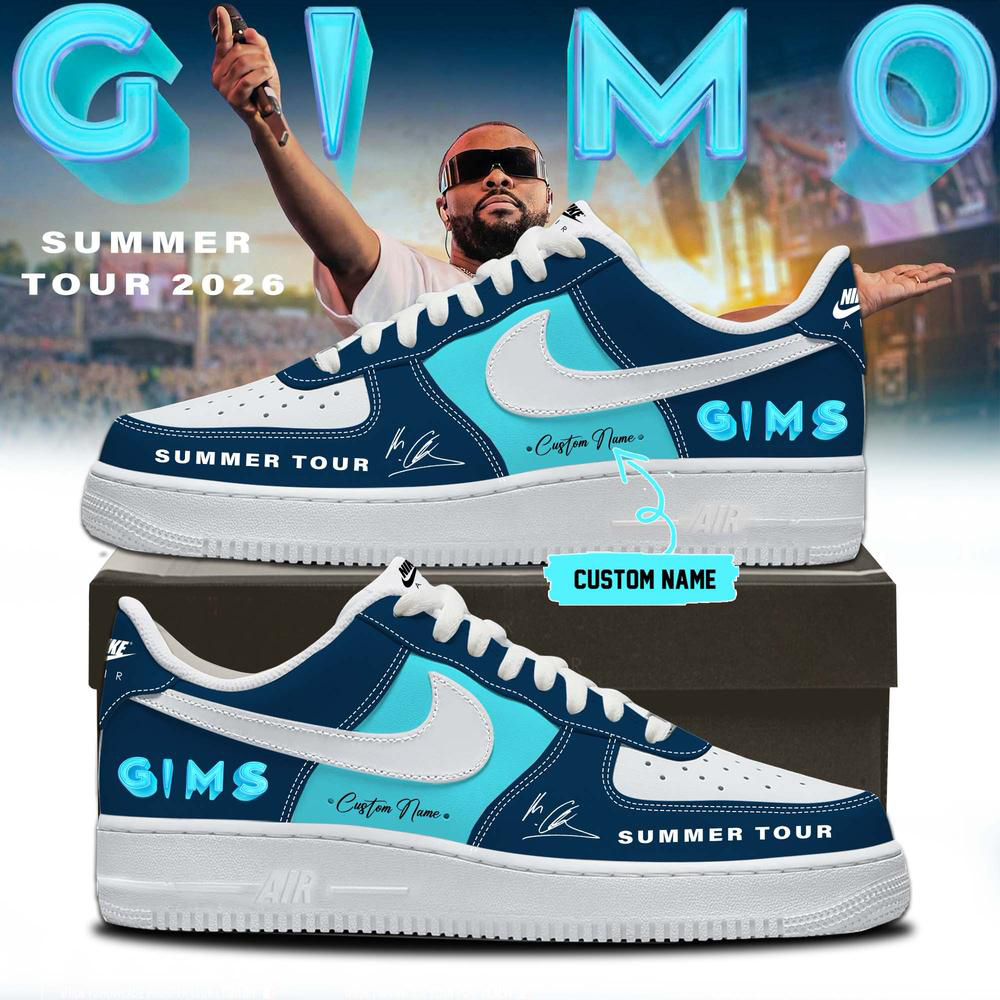 GIMS White and Blue Concert Fan Sneakers