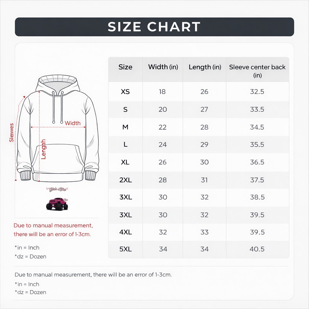 Girls Like Monster Trucks Too Funny Mom Daughter Matching Pullover Graphic Hoodie - Image 4