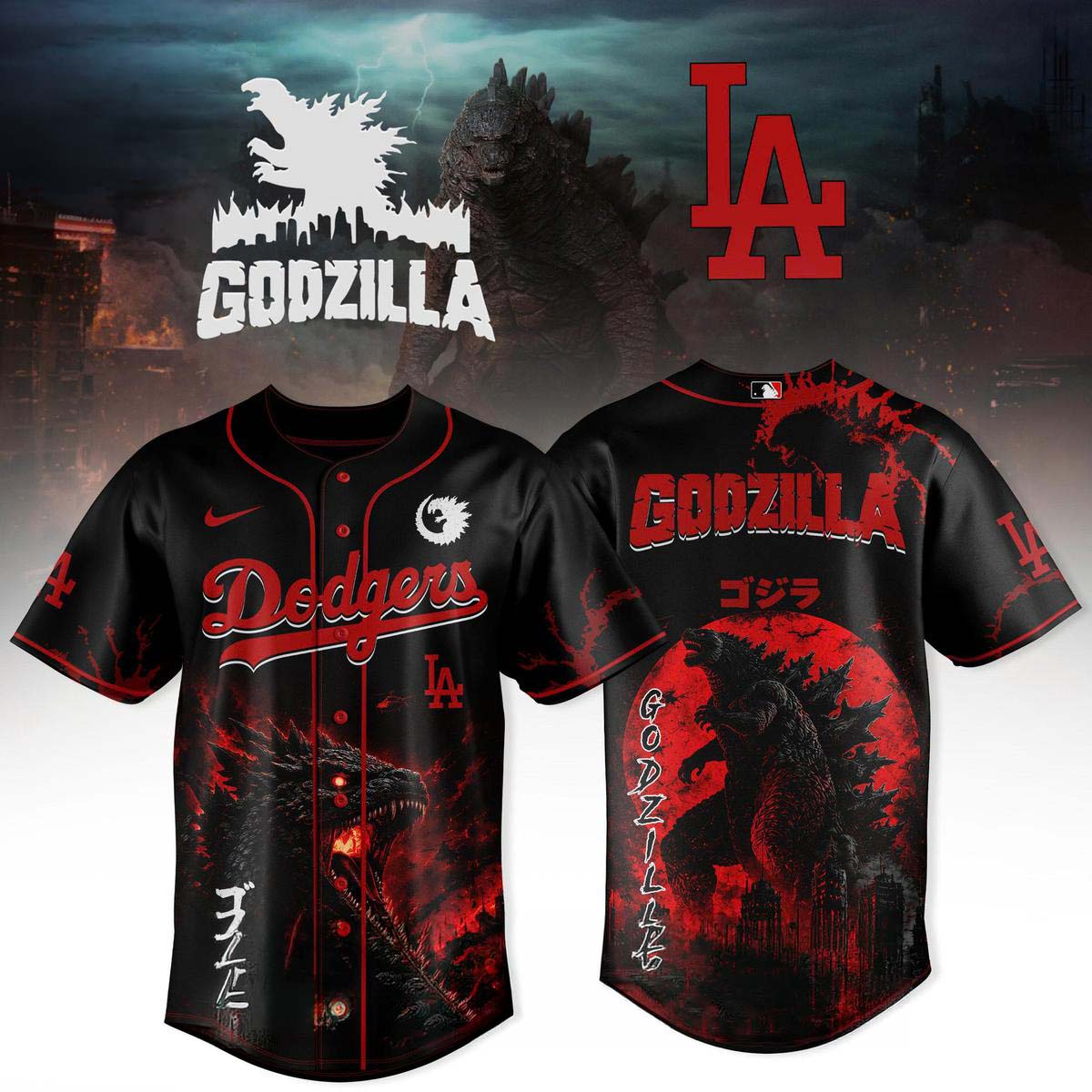 Godzilla x Los Angeles Dodgers King Of The Monsters 2026 Baseball Jersey - Best Gift for Fans