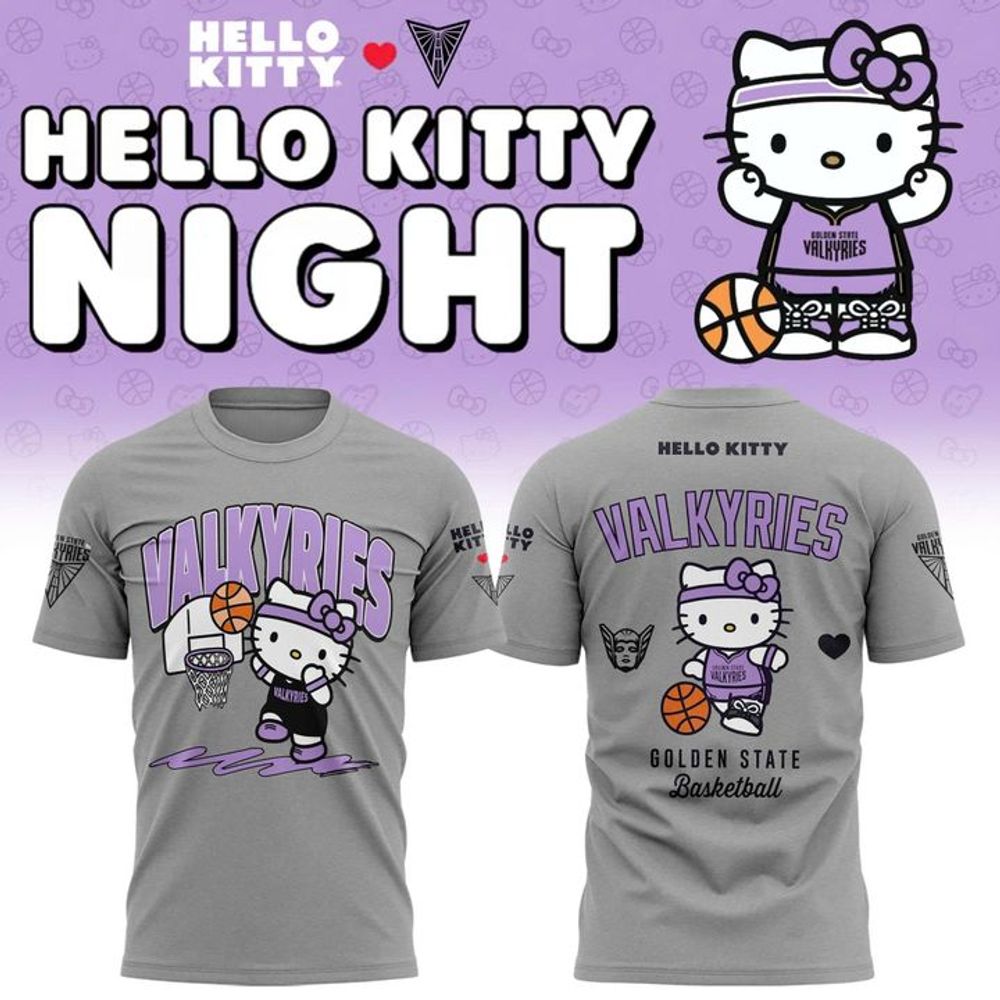 2026 Golden State Valkyries Hello Kitty Special Edition Gray Shirt