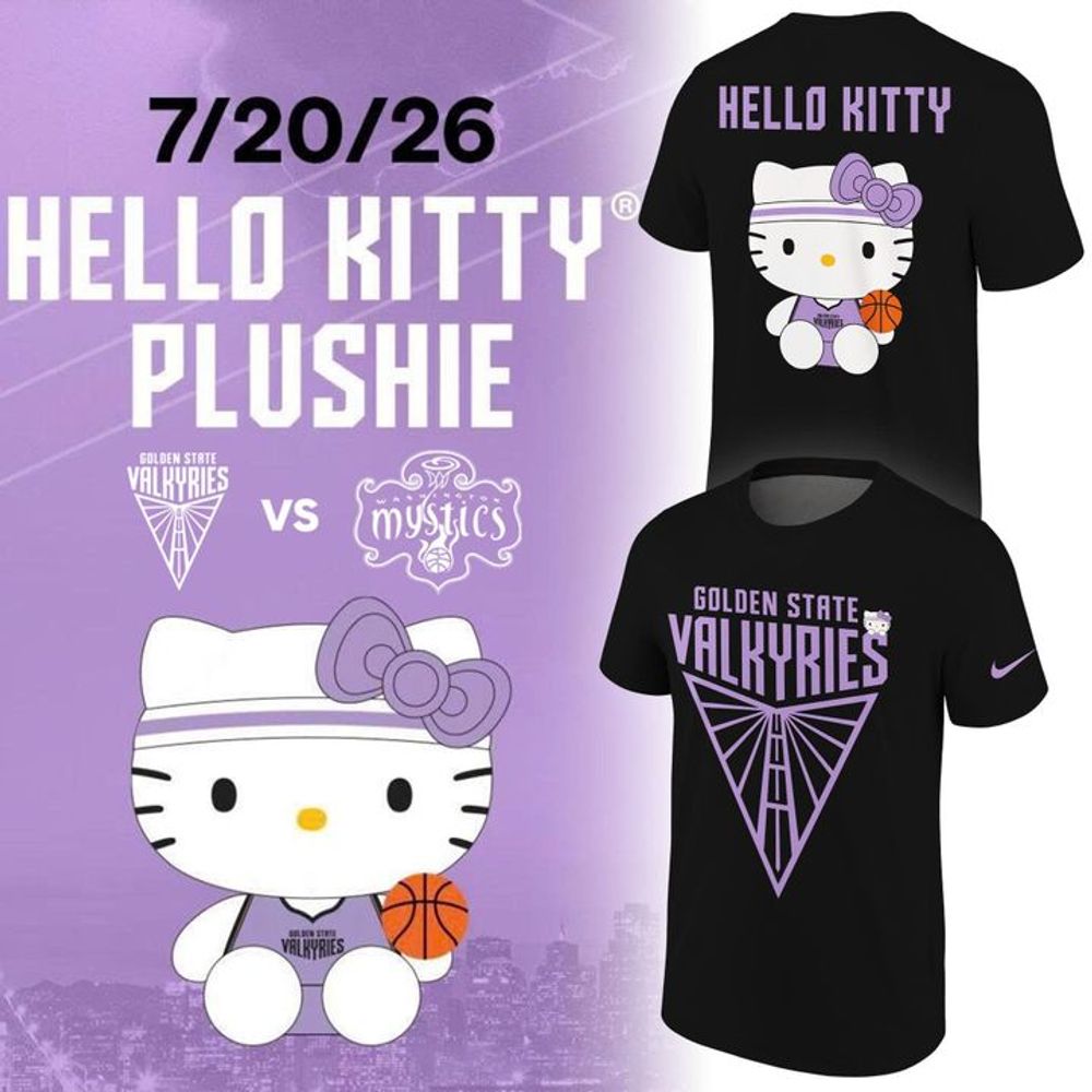 Golden State Valkyries x Hello Kitty 2026 Special Edition Black T-Shirt