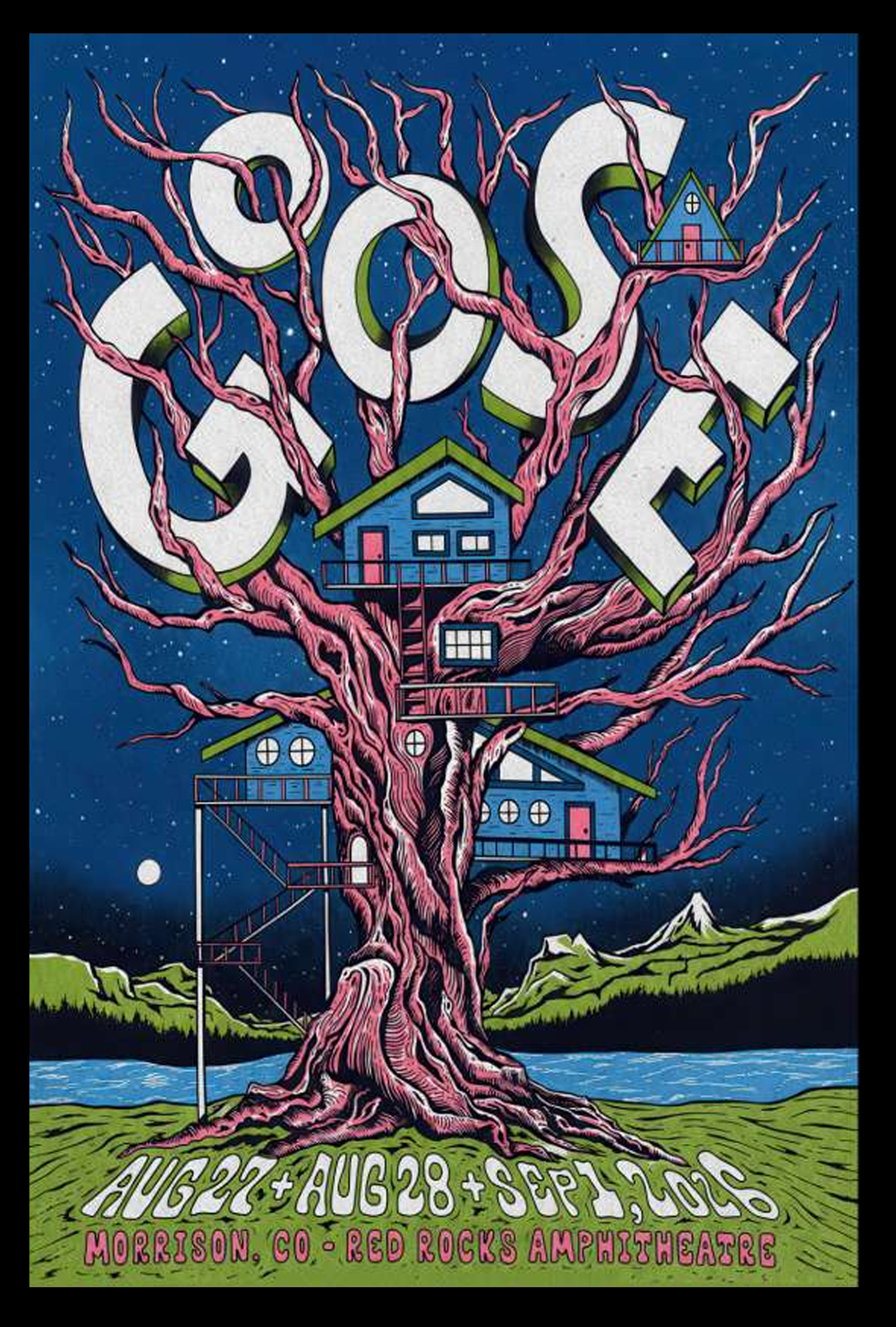 Goose Red Rocks Amphitheatre Morrison Colorado August 2026 Event Poster Merch