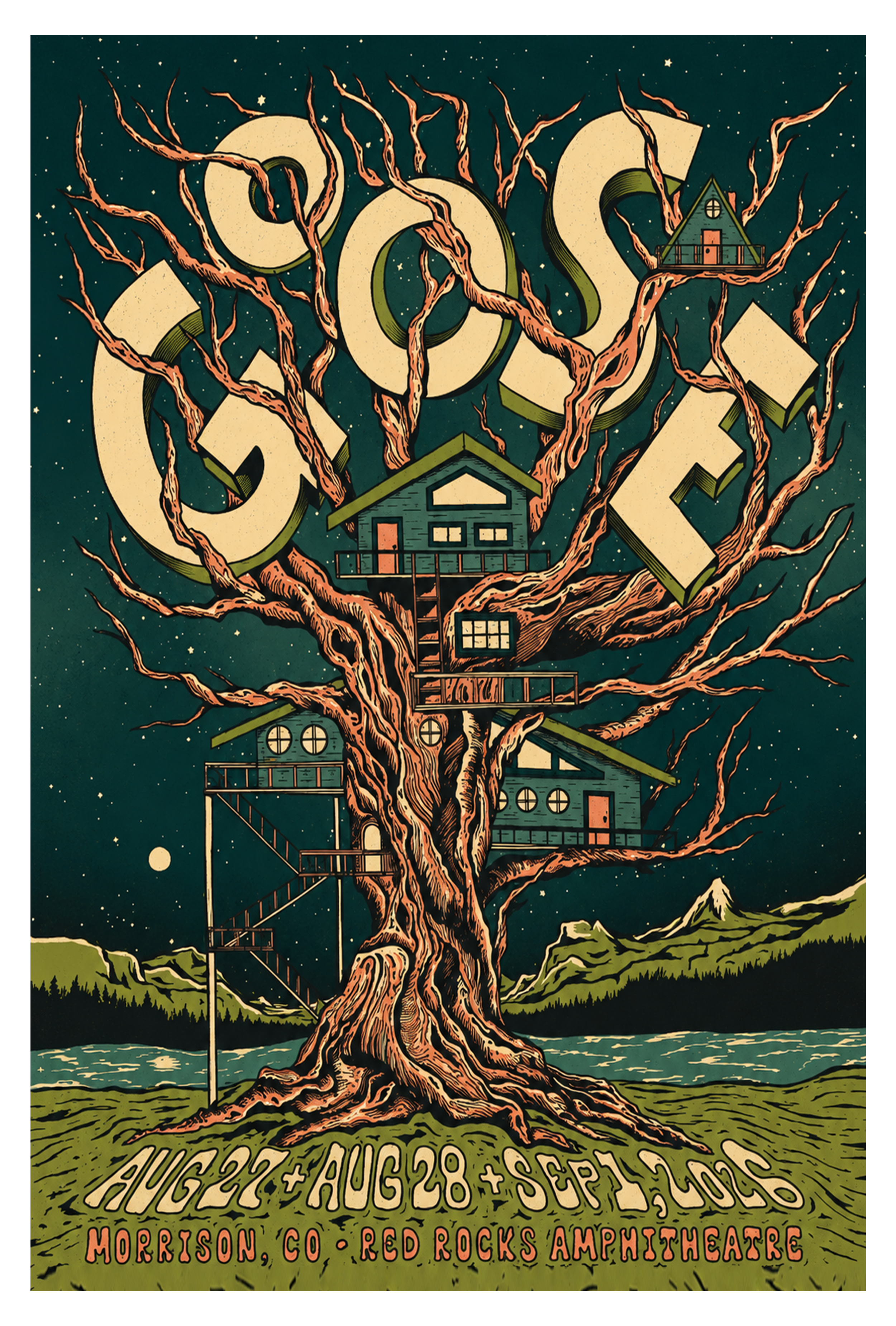 goose september 1 2026 red rocks amphitheatre morrison co concert poster limited merch b9MP3 - merchtourboutique