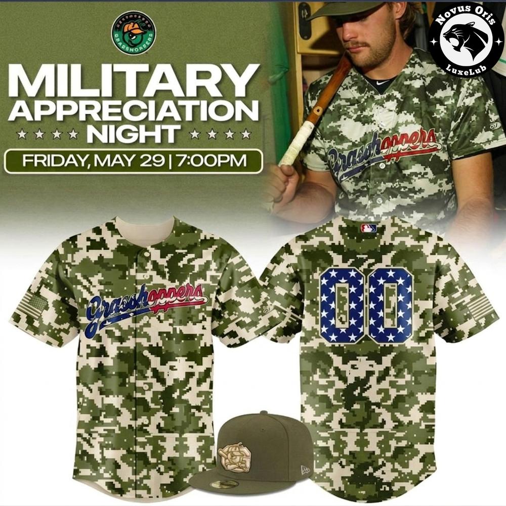 Grasshoppers Military Appreciation Camo Baseball Jersey – Digital Camouflage Stars & Stripes Uniform 1 - Unicasport Grasshoppers Military Appreciation Camo Baseball Jersey – Digital Camouflage Stars & Stripes Uniform