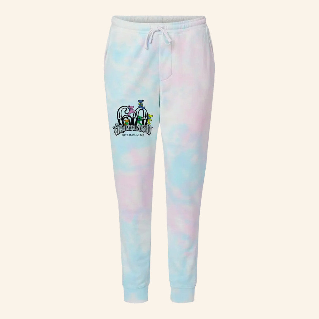 Grateful Dead Merch Diamond 60 Bears Tie Dye Sweatpants Gifts For Music Lovers