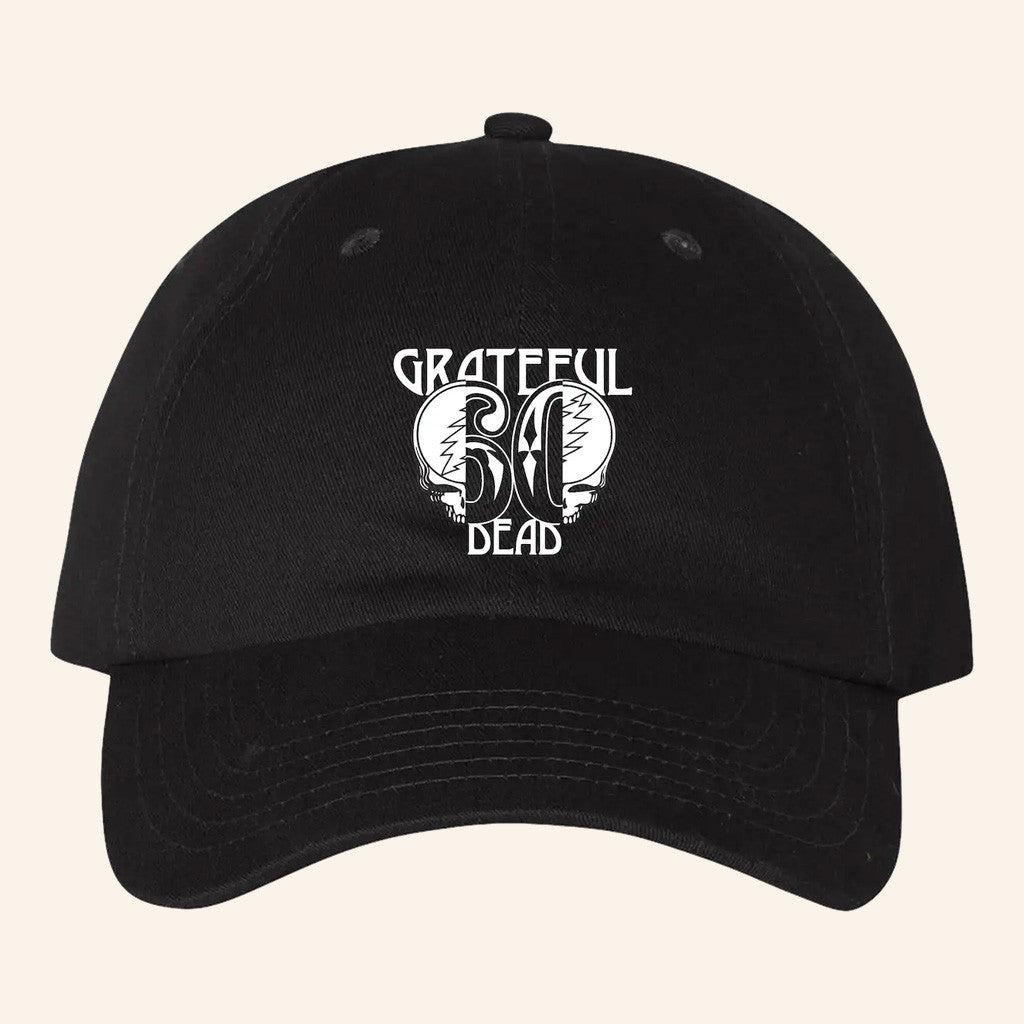 Grateful Dead Merch Embroidered 60th Anniversary Hat Best Gifts For Music Lovers