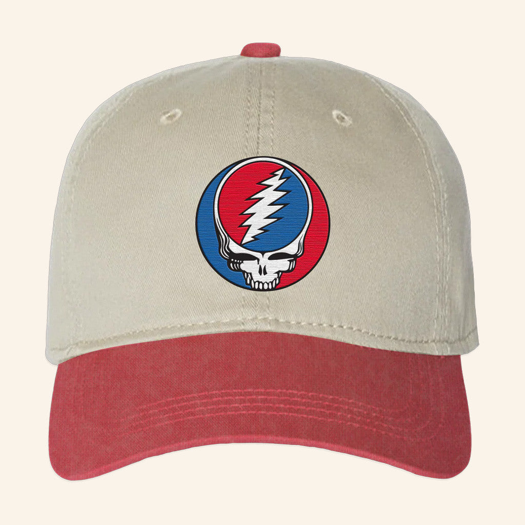 Grateful Dead Merch Embroidered Stealie Two Toned Hat Birthday Present For Husband