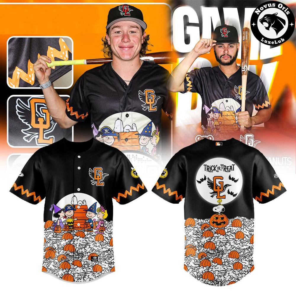 Great Lakes Loons x Peanuts Halloween 2026 Custom Baseball Jersey 1 - Unicasport Great Lakes Loons x Peanuts Halloween 2026 Custom Baseball Jersey