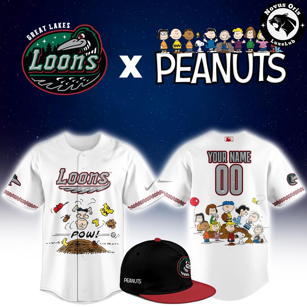Great Lakes Loons x Peanuts Night Limited Edition Baseball Jersey