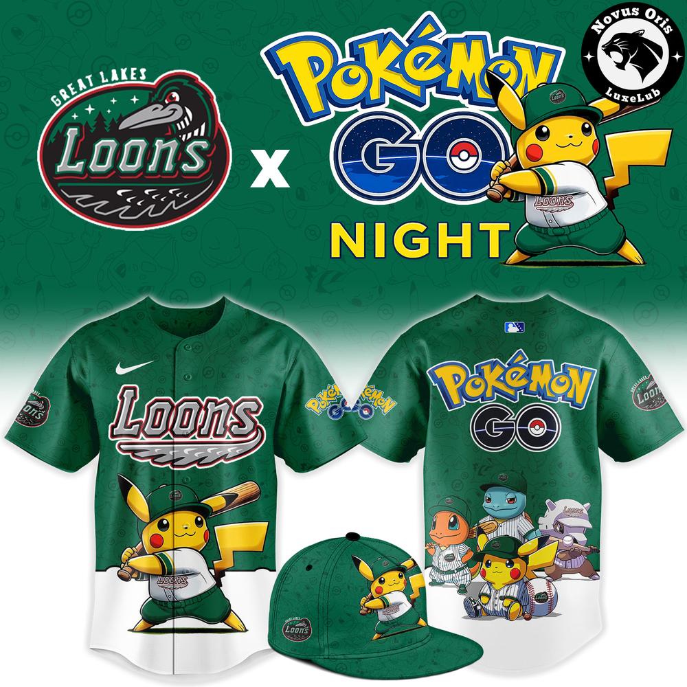 Great Lakes Loons x Pokemon GO Night 2026 Limited Edition Baseball Jersey 1 - Unicasport Great Lakes Loons x Pokemon GO Night 2026 Limited Edition Baseball Jersey