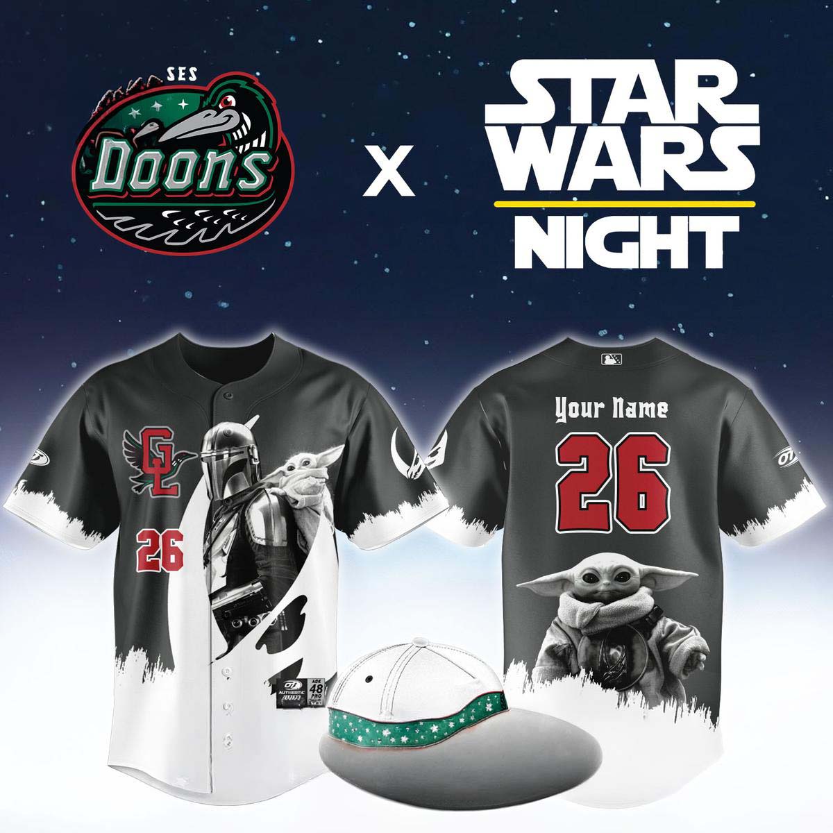 Great Lakes Loons Star Wars Night Custom Name Baseball Jersey Gift for Fans