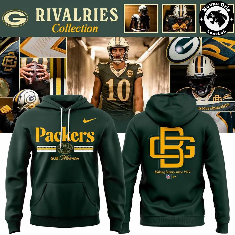 Green Bay Packers 2026 Rivalries Making History Since 1919 Hoodie 1 - Unicasport Green Bay Packers 2026 Rivalries Making History Since 1919 Hoodie