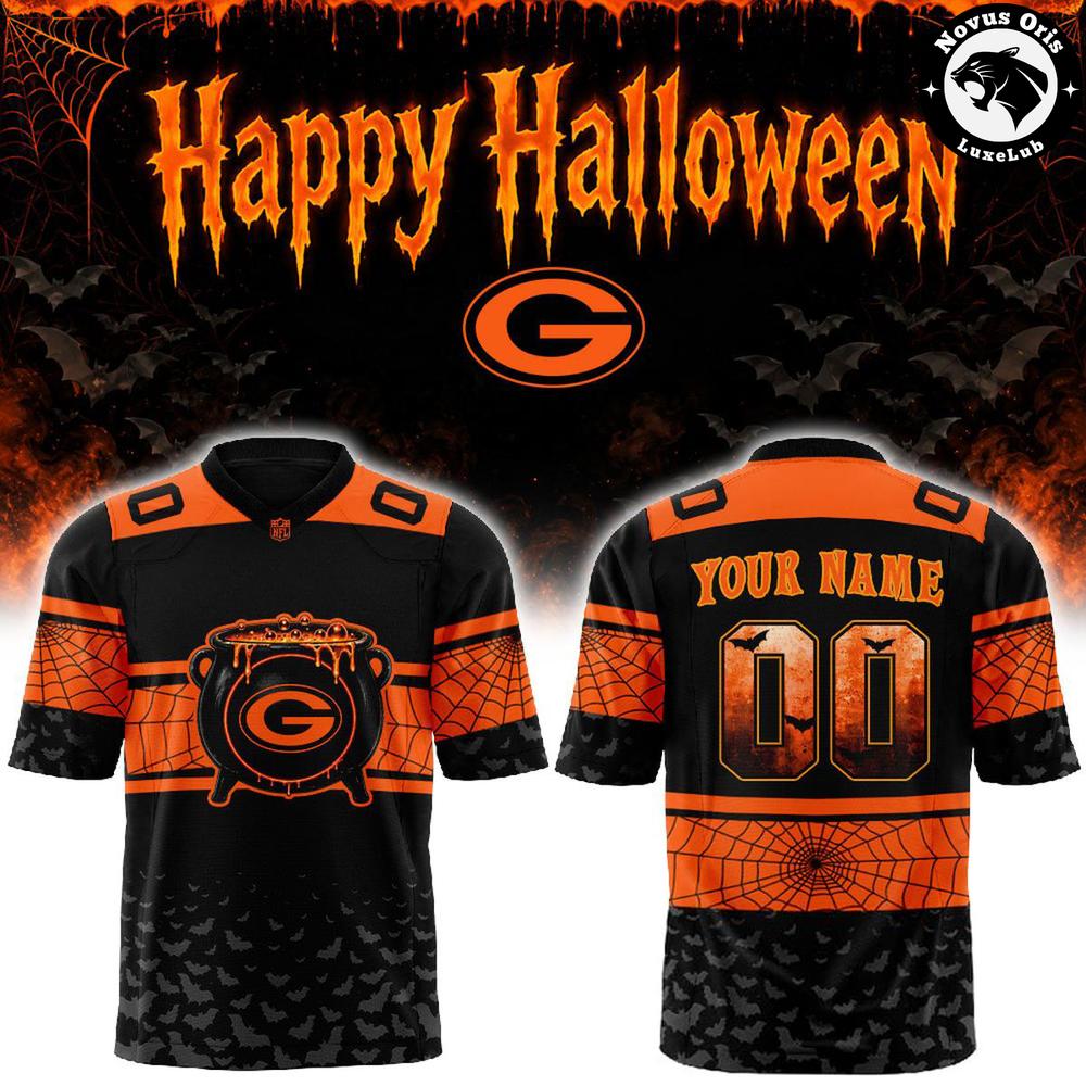 Green Bay Packers Happy Halloween 2026 Custom Football Jersey 1 - Unicasport Green Bay Packers Happy Halloween 2026 Custom Football Jersey