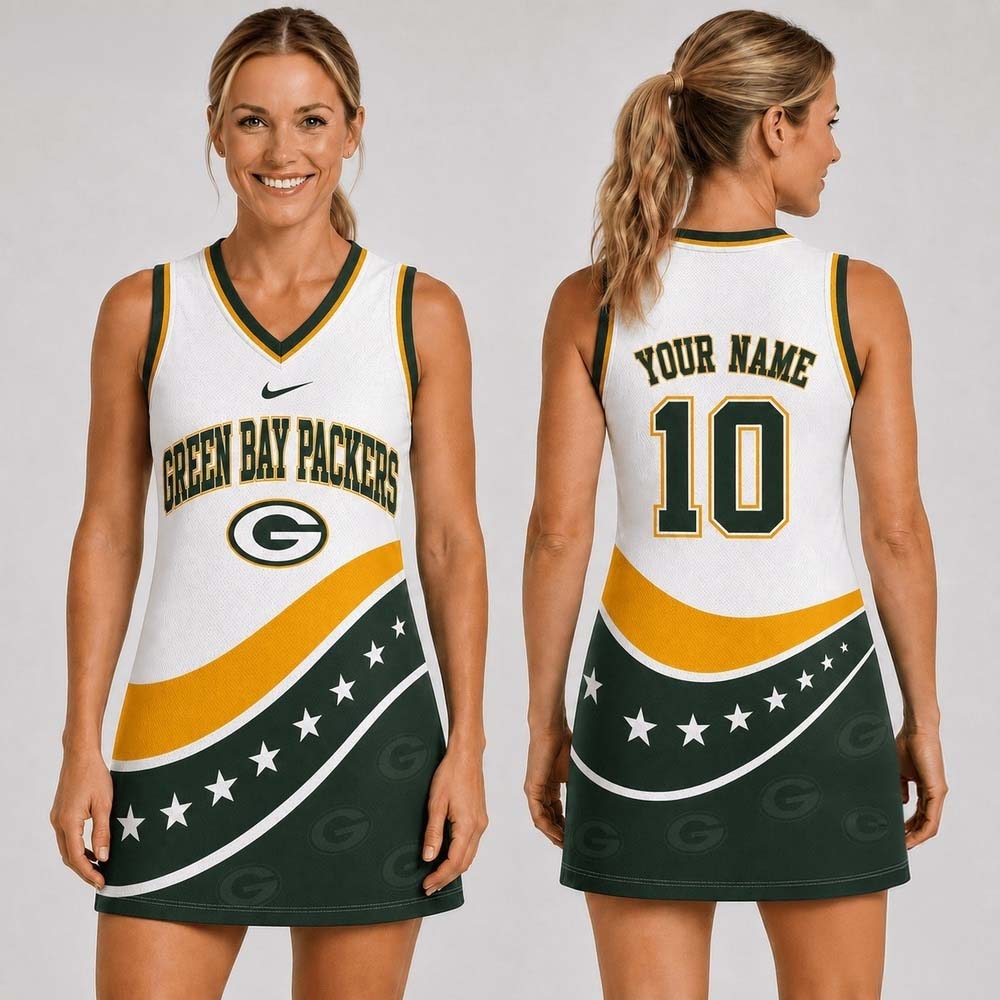 Green Bay Packers Bold Team Pride Women's Jersey Dress Football Fan Collection 1 - Unicasport Green Bay Packers Bold Team Pride Women's Jersey Dress Football Fan Collection