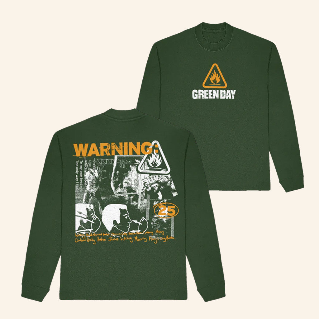 Green Day Merch Warning 25 Long Sleeve T-Shirt Best Gifts For Rock Lovers