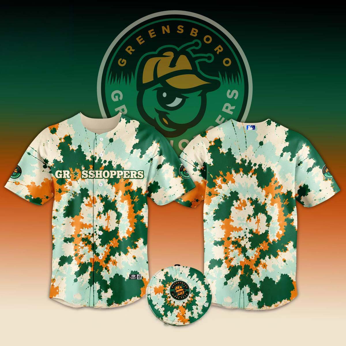 Greensboro Grasshoppers x Grateful Dead 2026 Tie Dye Baseball Jersey Best Gift for Fans