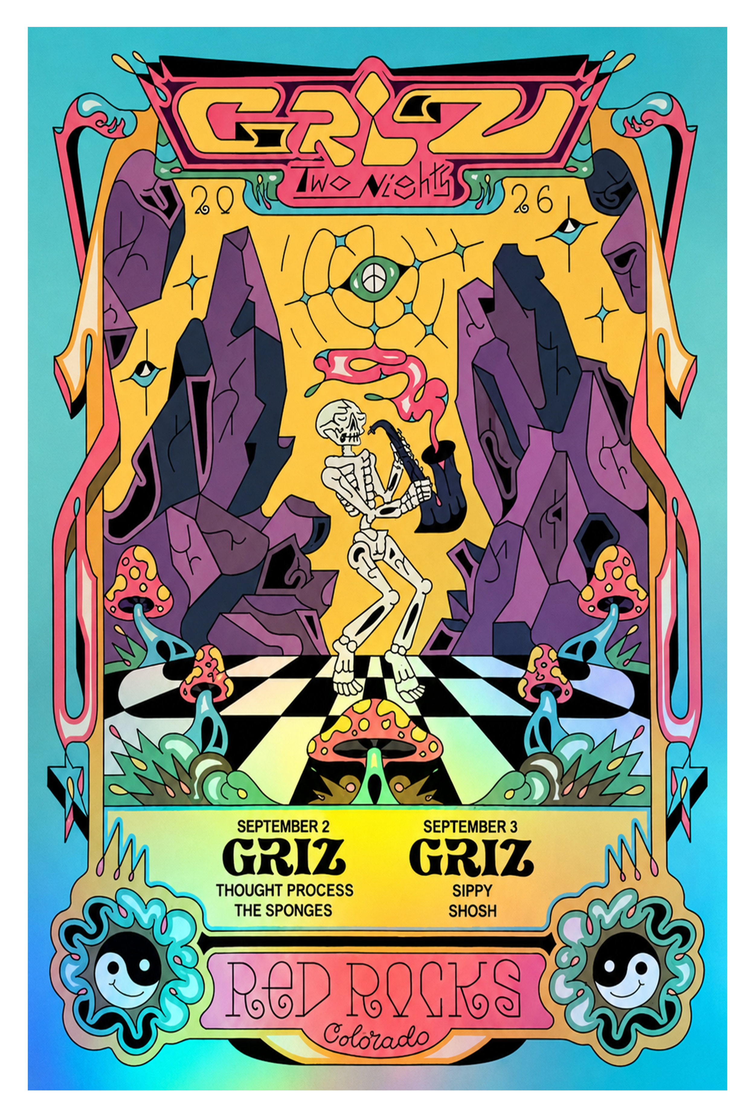 GRiZ Two Nights Sep 3 2026 Red Rocks Colorado Concert Poster Exclusive Merch 2 - merchtourboutique griz two nights sep 3 2026 red rocks colorado concert poster exclusive merch nsLlJ - merchtourboutique