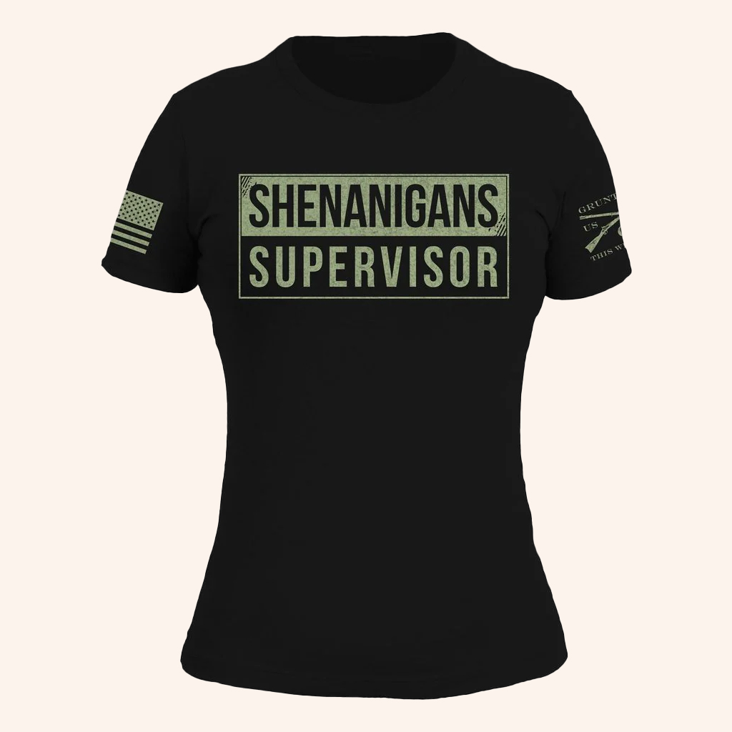 Grunt Style Merch Shenanigans Supervisor TShirt Black Patriotic Presents For Friends Merch 2026