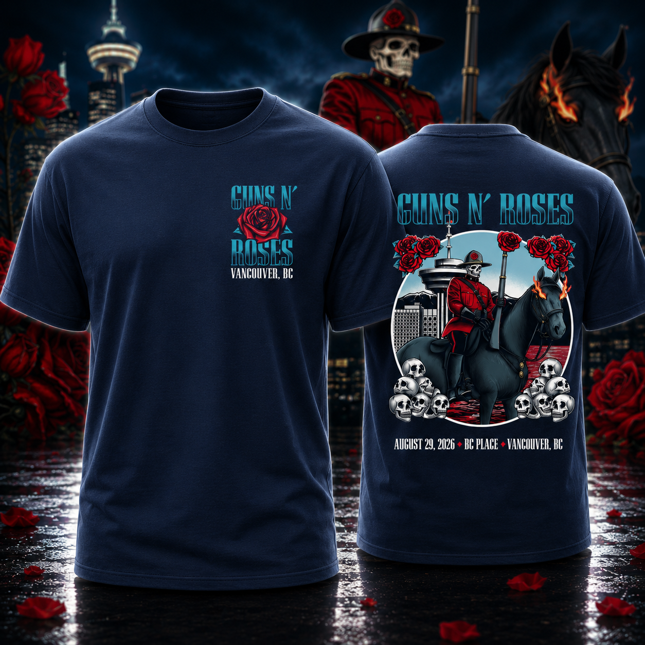 Guns N' Roses Aug 29 2026 BC Place Vancouver, BC Merch Shirt