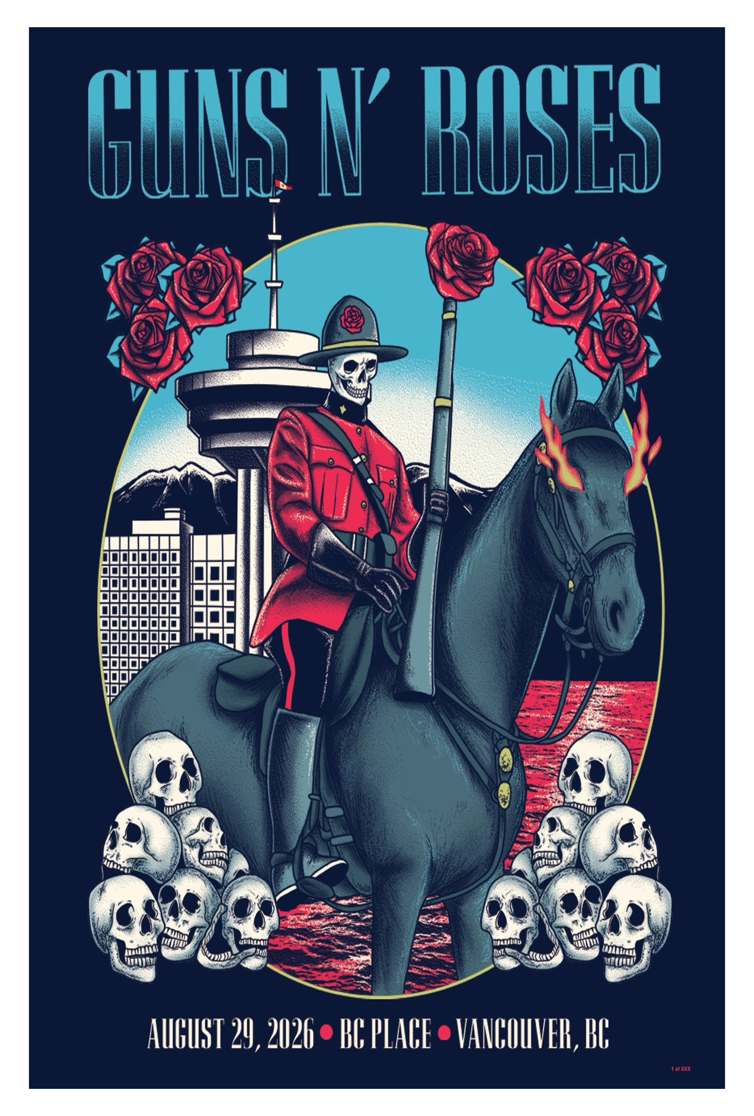 Guns N' Roses Aug 29 2026 BC Place Vancouver, BC Poster Merch